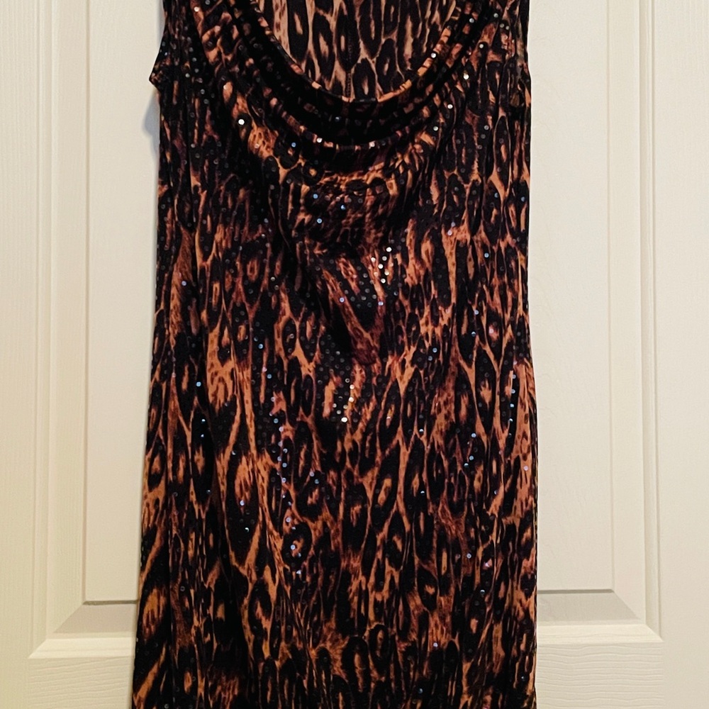 Leopard Print Sequin Dress